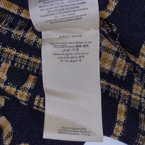 Gucci Logo-Intarsia Black Wool Scarf Size OS - Picture 3 of 4